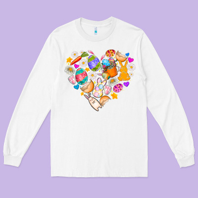 Easter Love Long Sleeve Tee Designed By Cowhidedigitalart