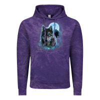 Cloud Purple t shirt, grey wolf hunting ground, icy moon, forest, galaxy Vintage Hoodie - linhVisuals