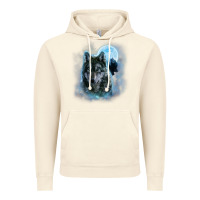 Vintage Artic t shirt, grey wolf hunting ground, icy moon, forest, galaxy Vintage Hoodie - linhVisuals