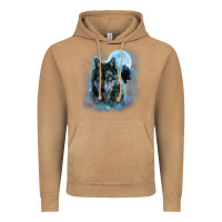 Vintage Camel t shirt, grey wolf hunting ground, icy moon, forest, galaxy Vintage Hoodie - linhVisuals