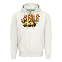 Oatmeal Heather fall vibes Zipper Hoodie - JahusDesignShop
