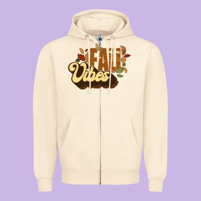Fall Vibes Zipper Hoodie Designed By Jahusdesignshop