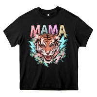Black Mama tiger lightning bolt Heavy Core Tee - HowdyJamesFarm