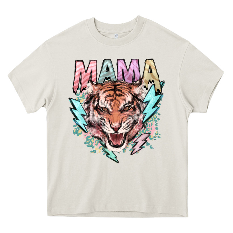 Mama Tiger Lightning Bolt Heavy Core Tee by HowdyJamesFarm | Teevron
