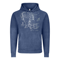 Vintage Denim middle earth map [tb] Vintage Hoodie - linhVisuals