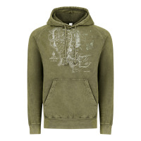 Vintage Olive middle earth map [tb] Vintage Hoodie - linhVisuals
