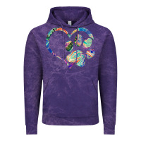 Cloud Purple dog paw print tie dye rainbow dog lover rescue retro 70s t shirt Vintage Hoodie - linhVisuals