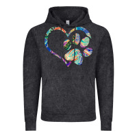 Vintage Black dog paw print tie dye rainbow dog lover rescue retro 70s t shirt Vintage Hoodie - linhVisuals