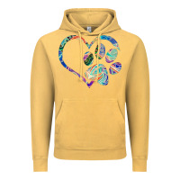 Vintage Mustard dog paw print tie dye rainbow dog lover rescue retro 70s t shirt Vintage Hoodie - linhVisuals
