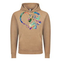 Vintage Coffee dog paw print tie dye rainbow dog lover rescue retro 70s t shirt Vintage Hoodie - linhVisuals