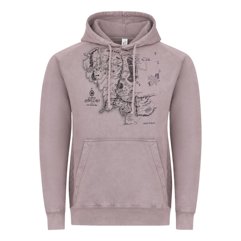Middle Earth Map [tw] Vintage Hoodie by linhVisuals | Teevron