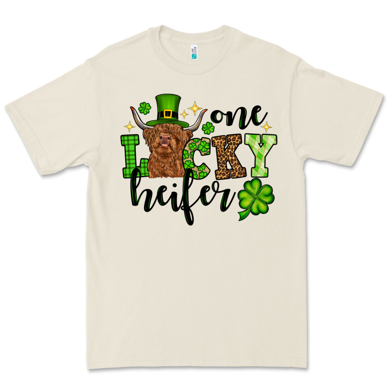 St. Patrick's Day One Lucky Heifer Premium Tee by OliviaCreatesArt | Teevron