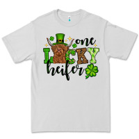 Dove Grey St. Patrick's Day One lucky Heifer Premium Tee - OliviaCreatesArt