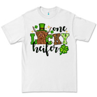 White St. Patrick's Day One lucky Heifer Premium Tee - OliviaCreatesArt