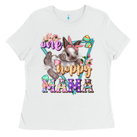 White one hoppy mama Ladies Tee - FaDigitalArtStudio