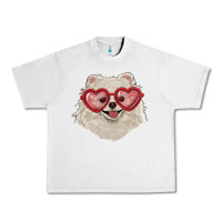 Lunar Rock white pomeranian with love glasses Urban Heavy Tee - RanaPortraitStore