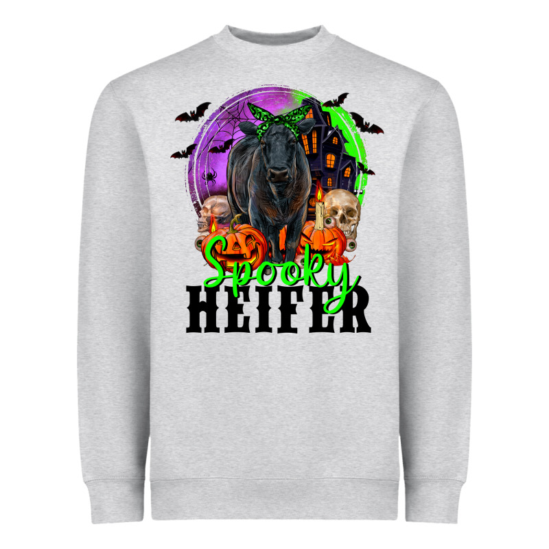 Spooky Heifer Black Angus Heavyweight Sweatshirt by RanaPortraitStore | Teevron