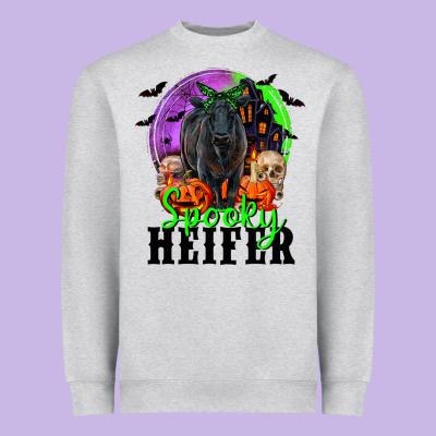 Spooky Heifer Black Angus Heavyweight Sweatshirt Designed By Ranaportraitstore