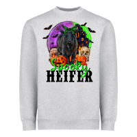 Heather Grey spooky heifer black angus Heavyweight Sweatshirt - RanaPortraitStore