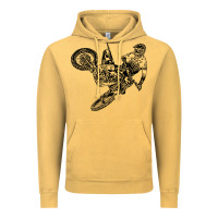 Vintage Mustard Eli Tomac Jump Illustration Vintage Hoodie - linhVisuals