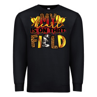 Black softball my heart is on that field Premium Sweatshirt - RanaPortraitStore