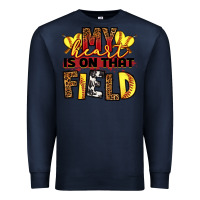 Navy softball my heart is on that field Premium Sweatshirt - RanaPortraitStore