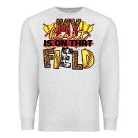 Oatmeal Heather softball my heart is on that field Premium Sweatshirt - RanaPortraitStore