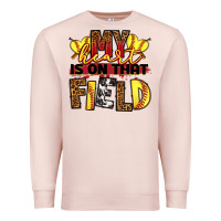 Pale Pink softball my heart is on that field Premium Sweatshirt - RanaPortraitStore