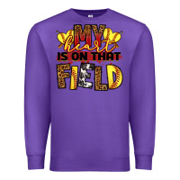 Purple softball my heart is on that field Premium Sweatshirt - RanaPortraitStore