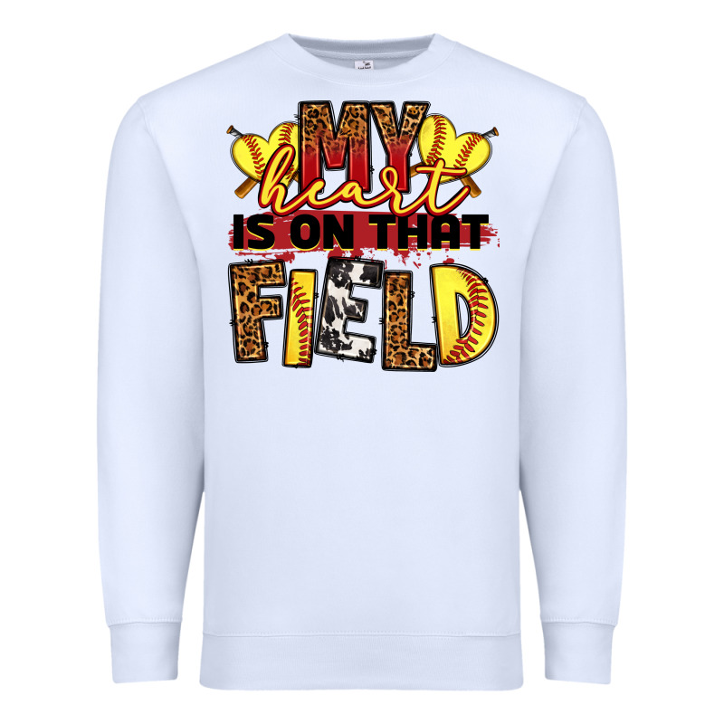 Softball My Heart Is On That Field Premium Sweatshirt by RanaPortraitStore | Teevron