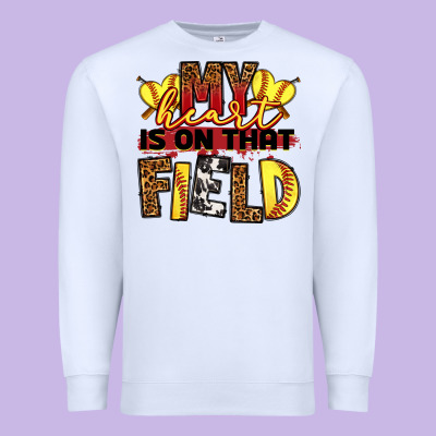 Softball My Heart Is On That Field Premium Sweatshirt Designed By Ranaportraitstore