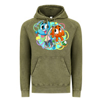 Vintage Olive gumball and darwin Vintage Hoodie - linhVisuals