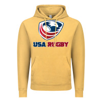 Vintage Mustard usa rugby Vintage Hoodie - linhVisuals