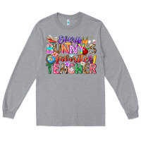 Heather Grey Every Bunny Favorite Teacher Easter Long Sleeve Tee - CowhideDigitalArt