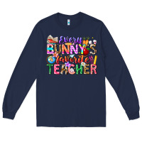 Navy Every Bunny Favorite Teacher Easter Long Sleeve Tee - CowhideDigitalArt