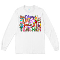 White Every Bunny Favorite Teacher Easter Long Sleeve Tee - CowhideDigitalArt