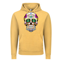 Vintage Mustard sugar skull Vintage Hoodie - linhVisuals