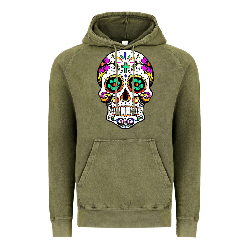 Sugar Skull Vintage Hoodie by linhVisuals | Teevron
