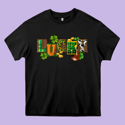 Western Lucky St. Patrick's Day Heavy Core Tee Designed By Cowgirlartshop