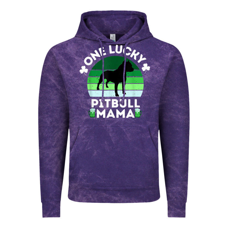 Funny St Patrick's Day One Lucky Pitbull Mama Pitbulldog T Shirt Vintage Hoodie by linhVisuals | Teevron