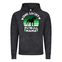 Vintage Black funny st patrick's day one lucky pitbull mama pitbulldog t shirt Vintage Hoodie - linhVisuals