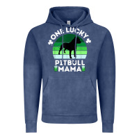 Vintage Denim funny st patrick's day one lucky pitbull mama pitbulldog t shirt Vintage Hoodie - linhVisuals