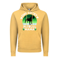 Vintage Mustard funny st patrick's day one lucky pitbull mama pitbulldog t shirt Vintage Hoodie - linhVisuals