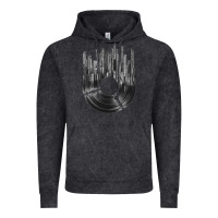 Vintage Black vinyl record cityscape Vintage Hoodie - linhVisuals
