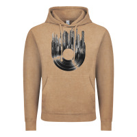 Vintage Coffee vinyl record cityscape Vintage Hoodie - linhVisuals