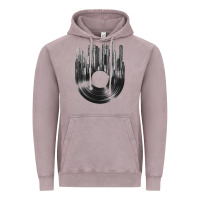 Vintage Zinc vinyl record cityscape Vintage Hoodie - linhVisuals