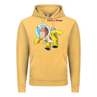 Vintage Mustard curious george happy astronaut portrait t shirt Vintage Hoodie - linhVisuals