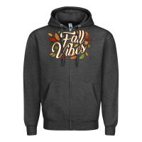 Charcoal Heather fall vibes Zipper Hoodie - JahusDesignShop