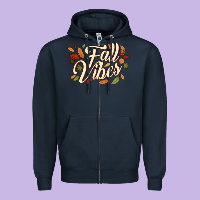 Fall Vibes Zipper Hoodie Designed By Jahusdesignshop