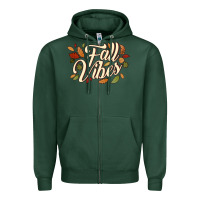 Sports Green fall vibes Zipper Hoodie - JahusDesignShop